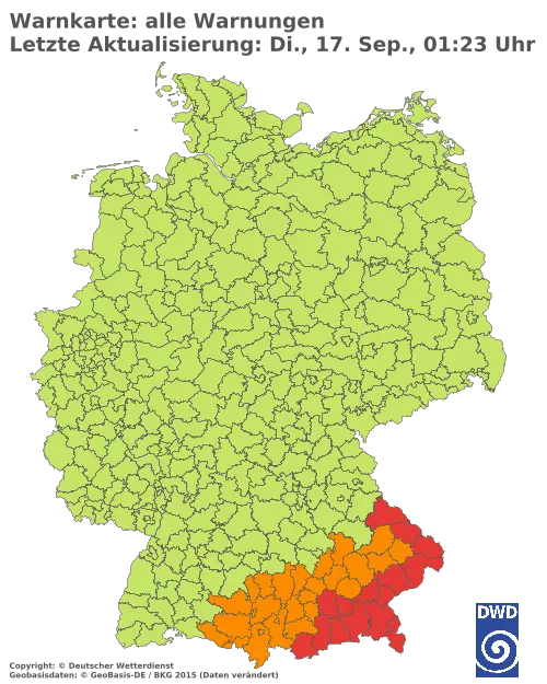 Aktuelle Wetterwarnungen für  Forchheim