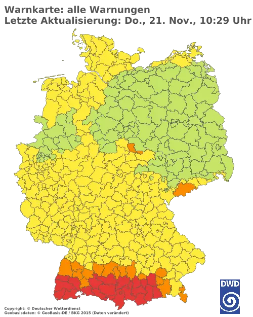 Aktuelle Wetterwarnungen für  Forchheim