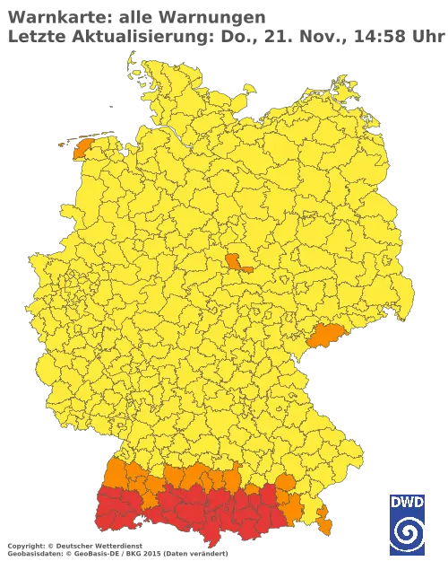 Aktuelle Wetterwarnungen für  Forchheim