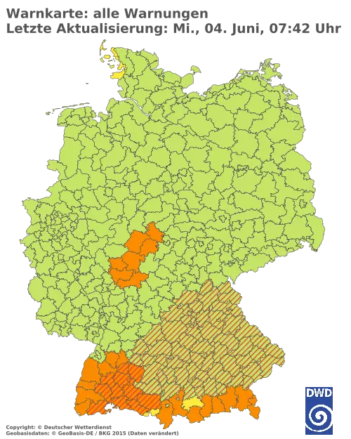 Aktuelle Wetterwarnungen für  Forchheim