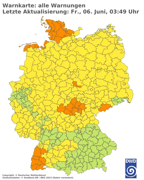 Aktuelle Wetterwarnungen für  Forchheim