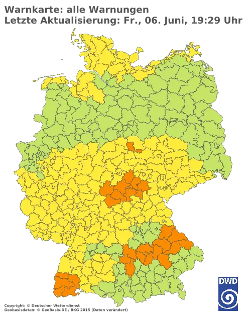 Aktuelle Wetterwarnungen für  Forchheim