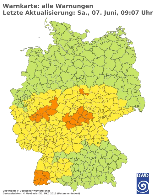 Aktuelle Wetterwarnungen für  Forchheim