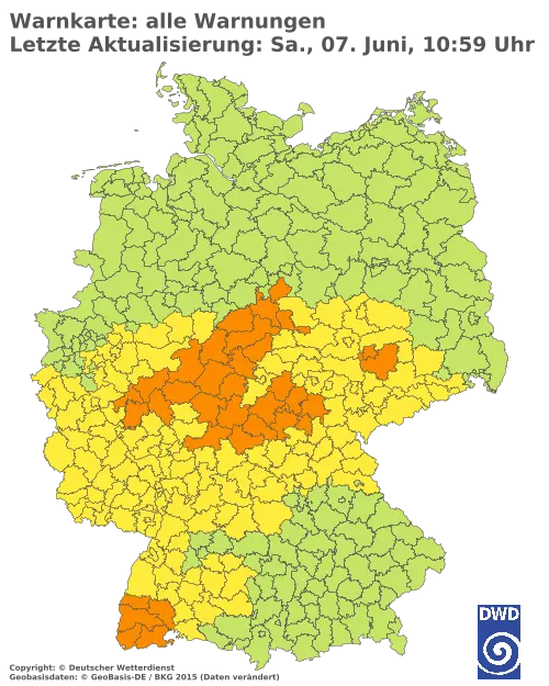 Aktuelle Wetterwarnungen für  Forchheim