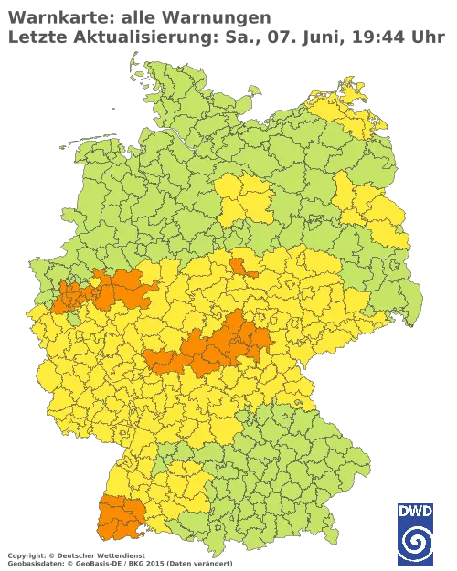 Aktuelle Wetterwarnungen für  Forchheim