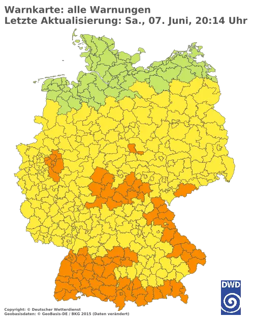 Aktuelle Wetterwarnungen für  Forchheim