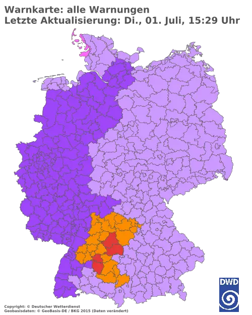 Aktuelle Wetterwarnungen für  Forchheim