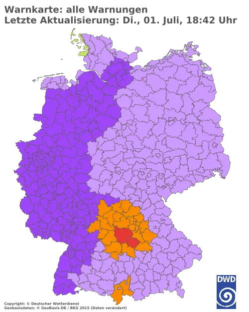 Aktuelle Wetterwarnungen für  Forchheim