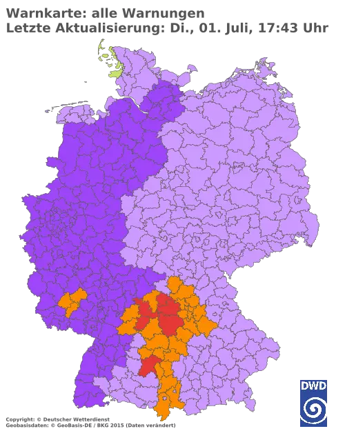 Aktuelle Wetterwarnungen für  Forchheim