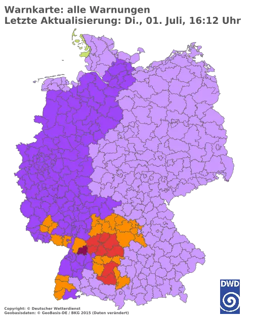 Aktuelle Wetterwarnungen für  Forchheim