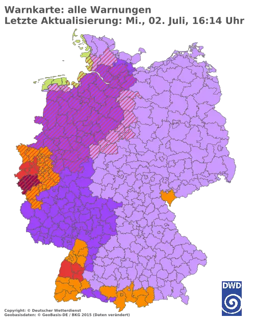 Aktuelle Wetterwarnungen für  Forchheim