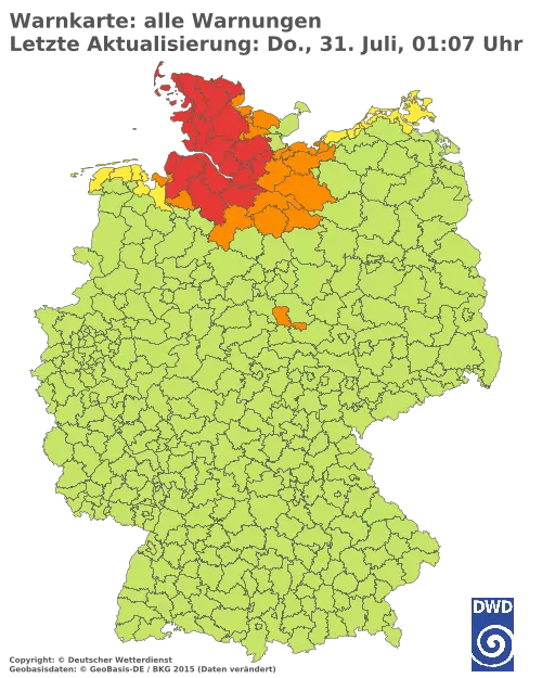 Aktuelle Wetterwarnungen für  Forchheim