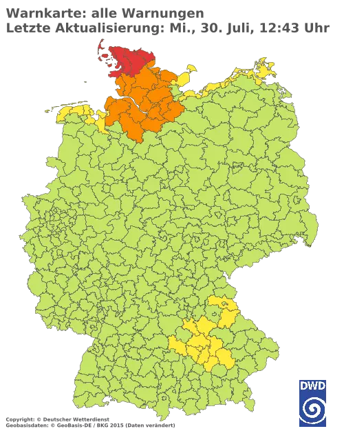 Aktuelle Wetterwarnungen für  Forchheim