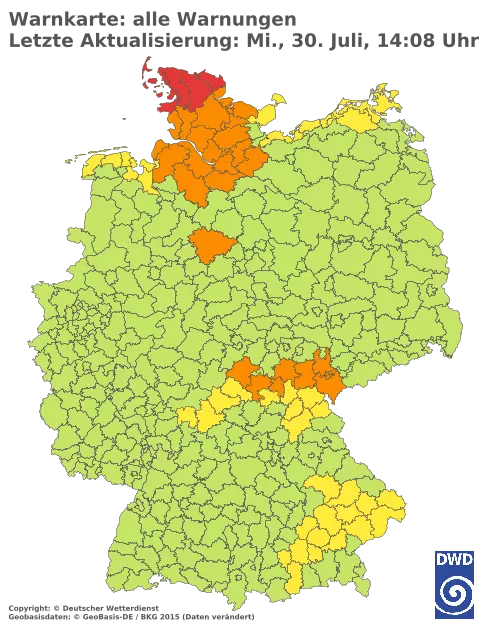 Aktuelle Wetterwarnungen für  Forchheim