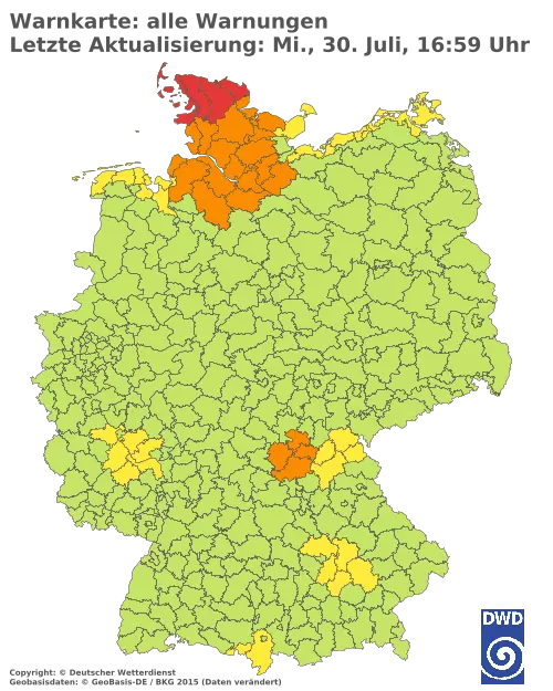 Aktuelle Wetterwarnungen für  Forchheim