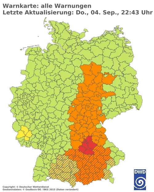 Aktuelle Wetterwarnungen für  Forchheim