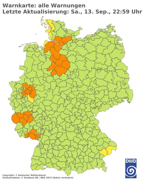 Aktuelle Wetterwarnungen für  Forchheim