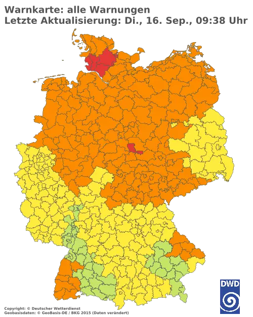 Aktuelle Wetterwarnungen für  Forchheim