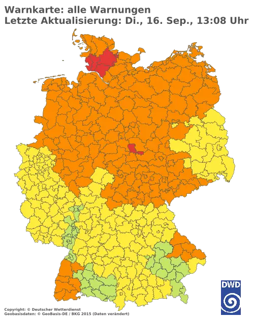 Aktuelle Wetterwarnungen für  Forchheim
