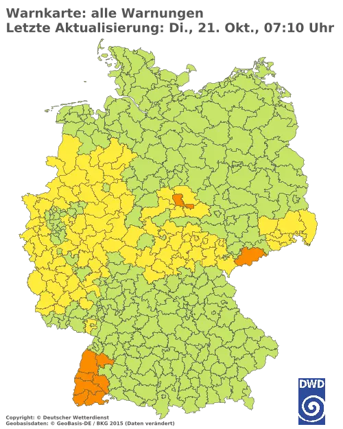 Aktuelle Wetterwarnungen für  Forchheim