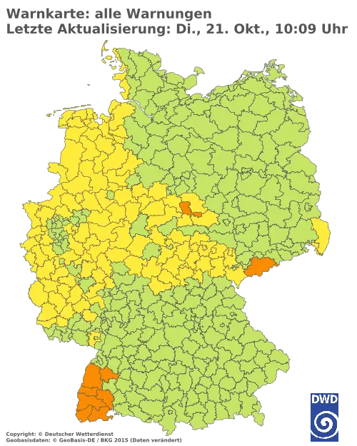 Aktuelle Wetterwarnungen für  Forchheim