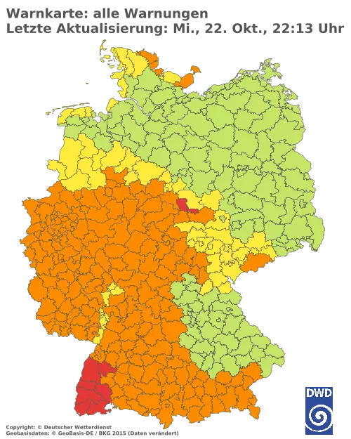 Aktuelle Wetterwarnungen für  Forchheim