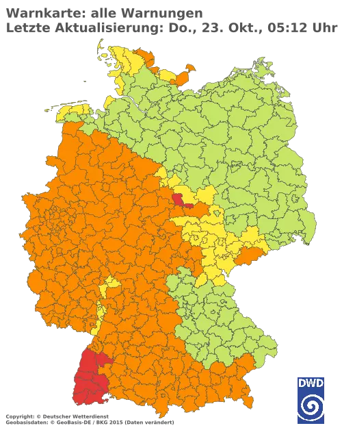 Aktuelle Wetterwarnungen für  Forchheim