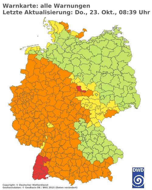 Aktuelle Wetterwarnungen für  Forchheim