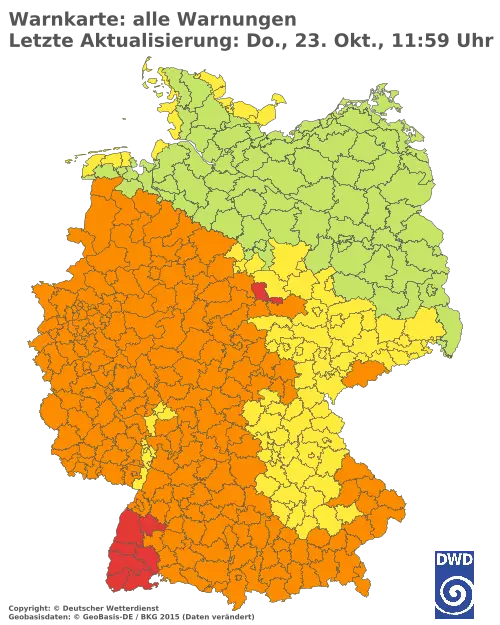 Aktuelle Wetterwarnungen für  Forchheim